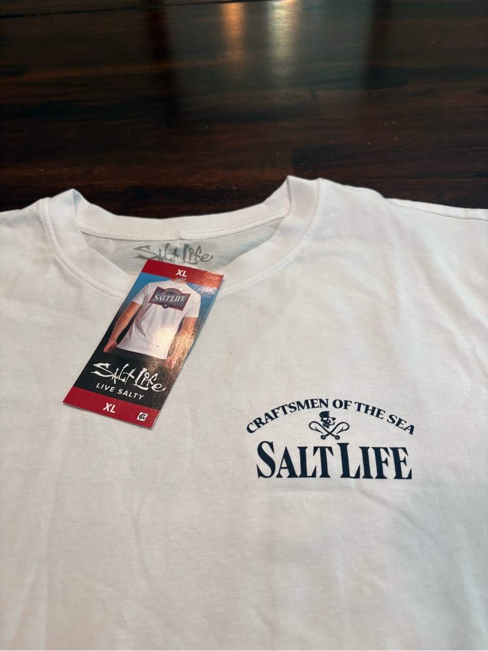 Salt Life White Tee with Gray Logo